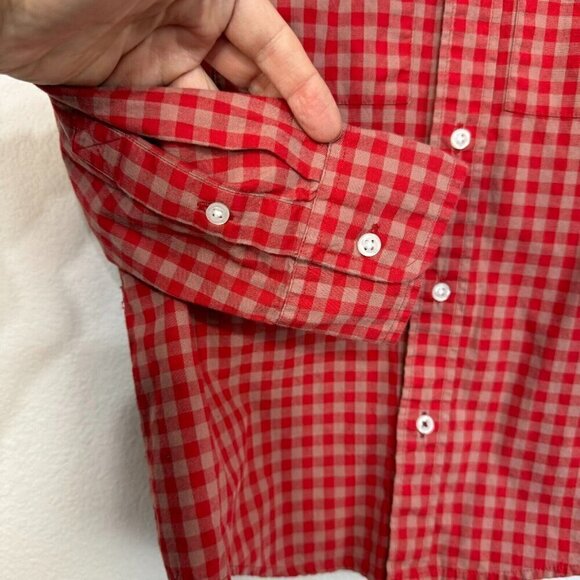 J. Crew Crewcuts Boy's Long Sleeve Button Down Shirt Checkered Red Size 6-7 - Picture 4 of 11